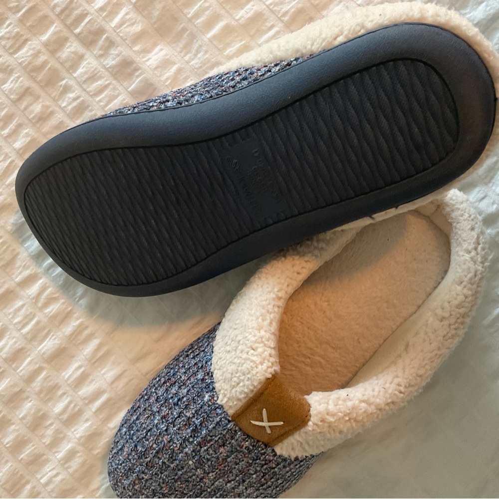 Cozy Blue and Cream Slippers
